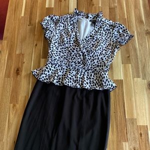 White House Black Market black and white dress